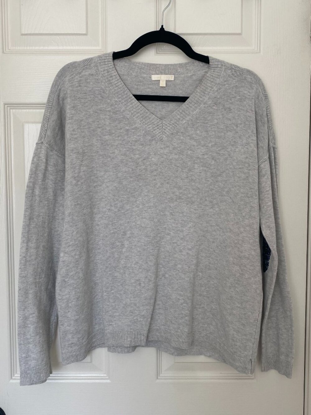 Lisa Todd | 100% Cotton Sequin Elbow Patch Sweater - Picture 3 of 8